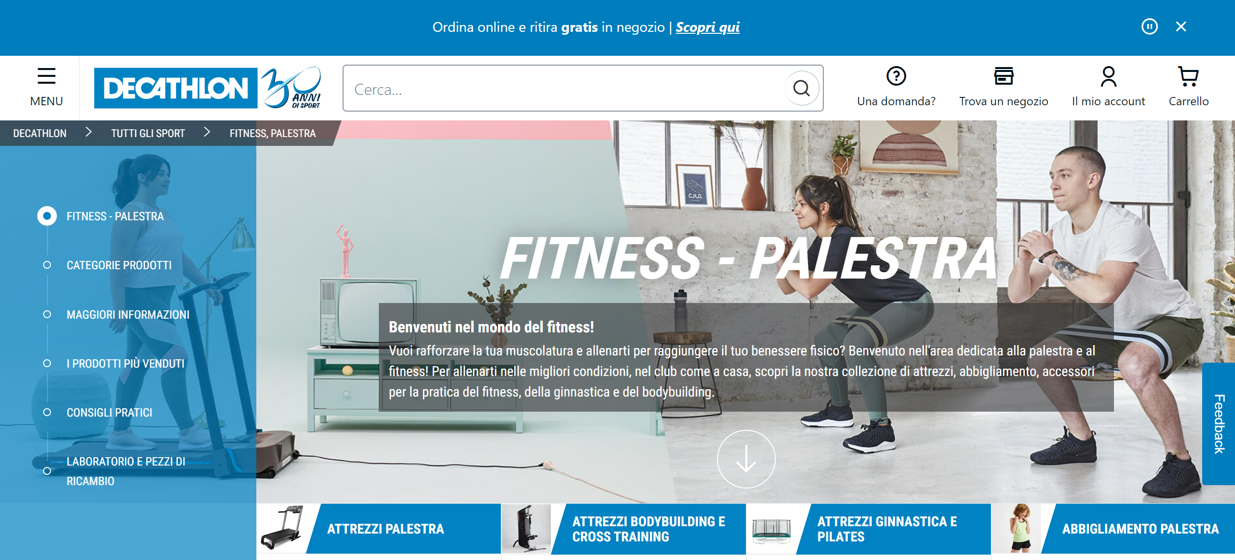 decathlon negozio fitness