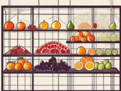 Various types of sliced fruits spread out on a wire rack