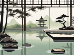 A serene japanese zen garden