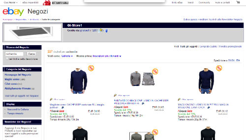 acquisto cachemire eBay