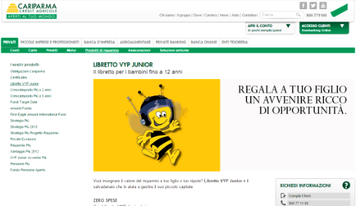 cariparma conto junior