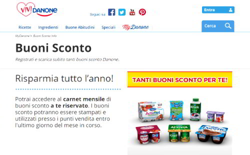 yougurt danone buono sconto