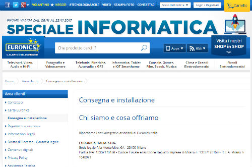 euronics installazione