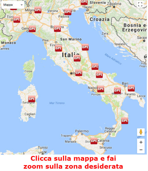 mappa distributori gpl Italia